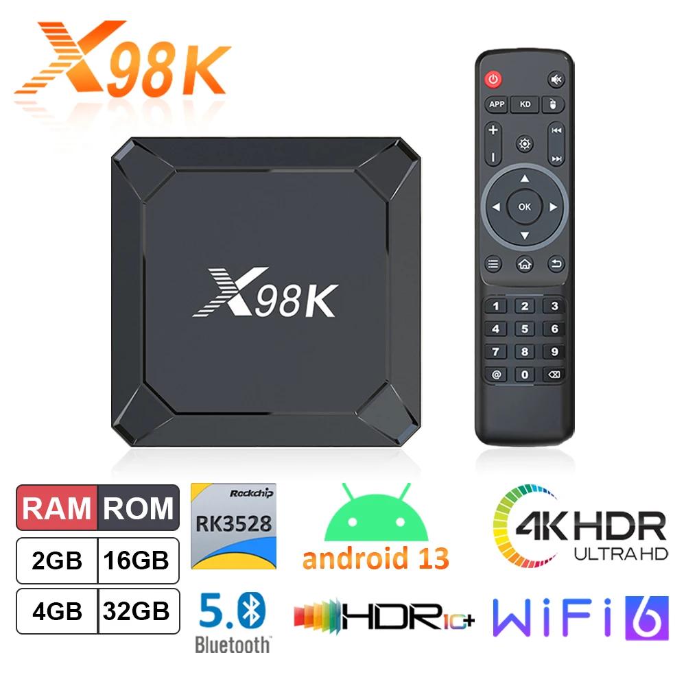UHD Ʈ ̵ ÷̾, ȵ̵ 13 TV ڽ, X98K RK3528  ھ, 2GB, 16GB, 4GB, 32GB, 8K , 1080P AVE HD 5G   6 BT5.0